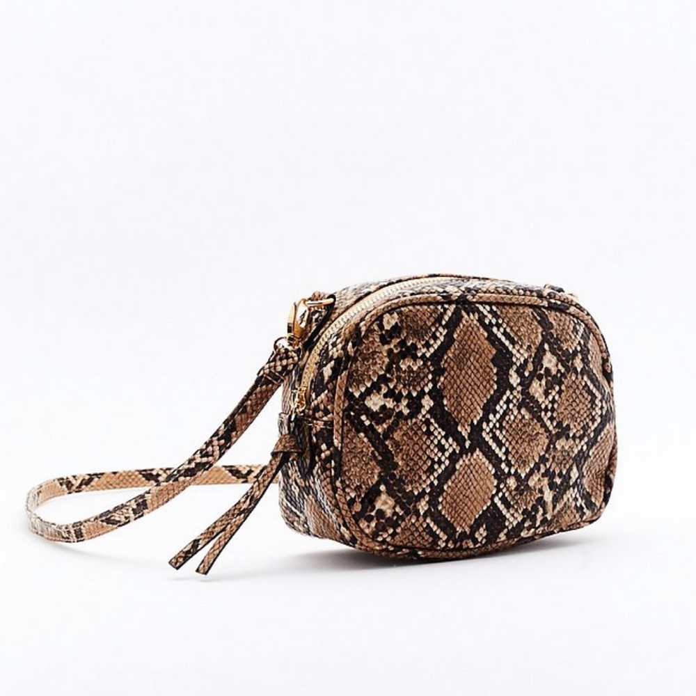 Faux Leather Snakeskin Bag Crossbody Camera Bag